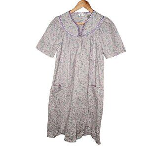 Morning Glory By Jasmin Rose Purple Floral Nightgown Small Cotton & Polyester